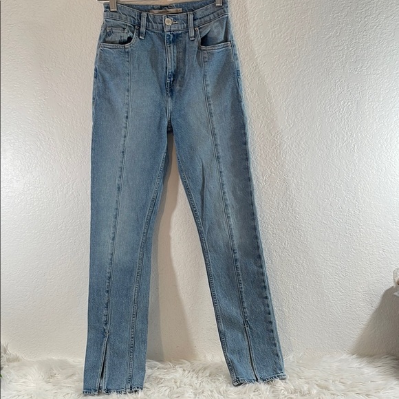 HUDSON JEANS Harlow Split Hem Ultrahigh Waist Cigarette Jeans in Stellar NEW - Picture 4 of 16